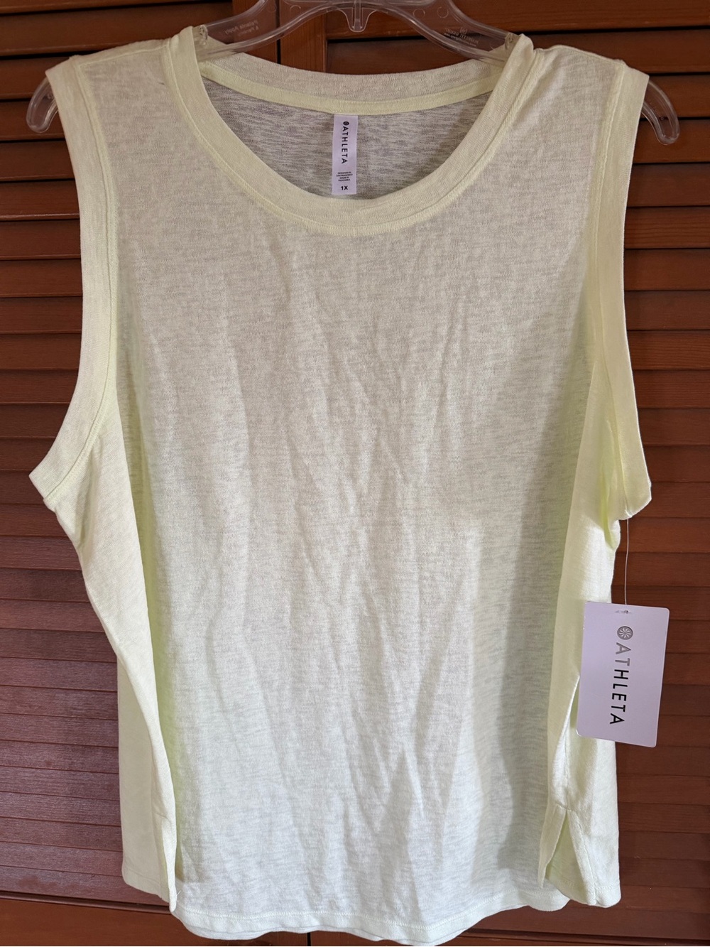 Athleta Sleeveless Crew Tank Top — Light Yellow